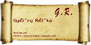 Győry Réka névjegykártya